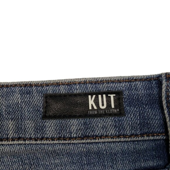 Kut from the Kloth Reese Ankle Straight Leg Jeans Womens 00 Distressed Fray - Picture 6 of 10